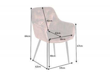 Design stoel MILANO bruin fluweel met Chesterfield quilting, Ophalen of Verzenden, Nieuw