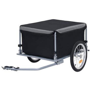vidaXL Fietstrailer 65 kg zwart en grijs, Verzenden, Nieuw