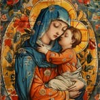 CAMILART.ES_(2002) - Madonna and Child on andalusian tiles, Antiek en Kunst