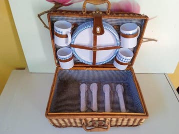 Picknickmand - Vimini, Leder, Textiel, Plastic