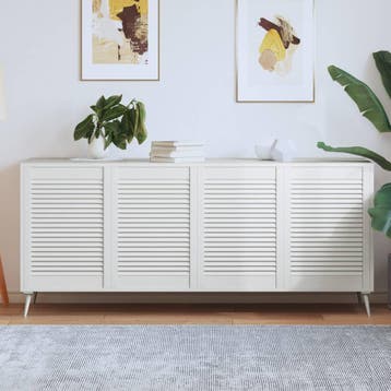 vidaXL Kastdeuren met lamellen 4 st 69x49,4 cm massief, Verzenden, Nieuw