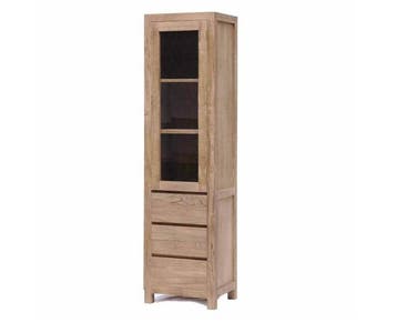 Tower Living Vitrinekast Corona teakhout 190x50 cm, Huis en Inrichting, Kasten | Vitrinekasten, Ophalen of Verzenden, Nieuw