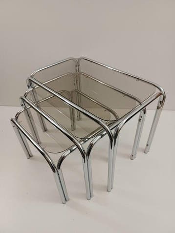 Set bijzettafels - Glas - Drie-delige set nestbare