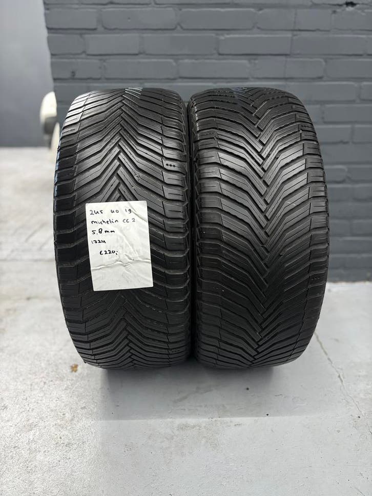 245/40/19 MICHELIN CROSSCLIMATE 2 5,8MM 2 STUKS €220,- (1324, Auto-onderdelen, Banden en Velgen, 19 inch, All Season, 245 mm, Personenwagen