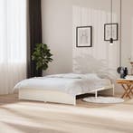 vidaXL Bedframe massief hout wit 150x200 cm, Verzenden, Wit, Overige maten, 200 cm