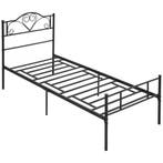 Bed 90 X 200 Cm Staal Met Lattenbodem, Hoofd- En Voeteneinde, Verzenden, Nieuw