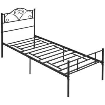 Bed 90 X 200 Cm Staal Met Lattenbodem, Hoofd- En Voeteneinde, Verzenden, Nieuw