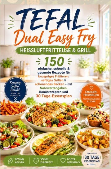 Tefal Dual Easy Fry – Heißluftfritteuse & Grill 150 Einfache, Ophalen of Verzenden, Nieuw, Lisa RezeptKüche