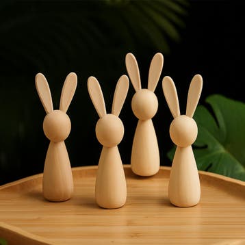 Houten konijn figuurtje (voor knutselwerk, 9 cm hoog), Ophalen of Verzenden, Nieuw