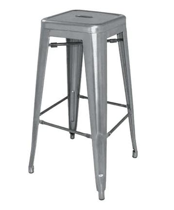 Bistro Stalen Barkruk | Grijs | 76(h)x43x43cm, Verzenden, Nieuw in verpakking