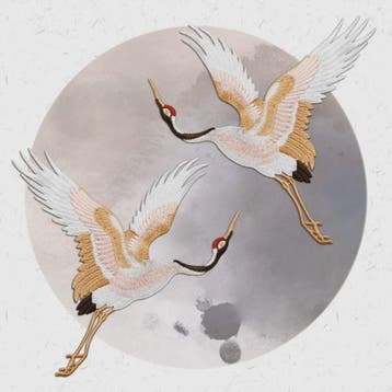 Geborduurde Kraanvogel Patches - Strijk- of Naaibaar voor Kl