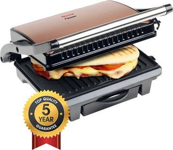 2dekans | Bestron Contactgrill - ASW113CO - 1000W - Tosti, Witgoed en Apparatuur, Ophalen of Verzenden, Zo goed als nieuw