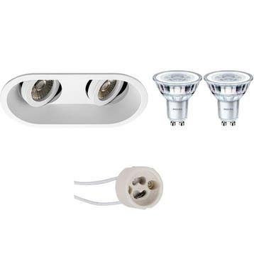 GU10 Inbouwspot Set - Mat Wit - Kantelbaar - Philips -, Ophalen of Verzenden, Nieuw, Overige fittingen, Plafondspot of Wandspot