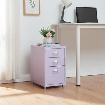 Kantoorkast Kökar op wielen 48x28x41 cm paars [en.casa], Verzenden, Nieuw in verpakking
