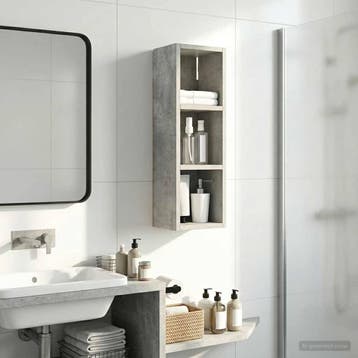 vidaXL Badkamer wandkast met plank Beton Grijs 20 x 16 x, Verzenden, Nieuw