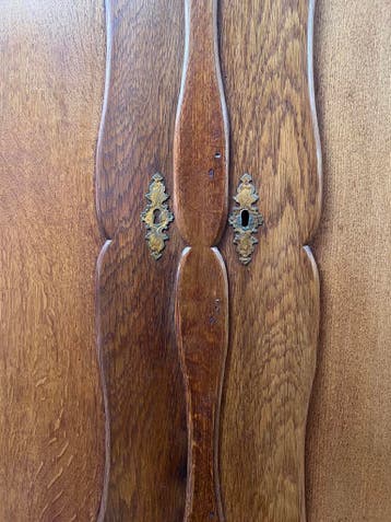 antiek licht eiken kabinet, deels demontabel, 175 x 232 cm, Antiek en Kunst
