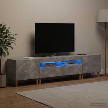 vidaXL 3-delige LED TV-kast DELFT Betongrijs Bewerkt hout, Huis en Inrichting, Kasten | Televisiemeubels, Minder dan 50 cm, Verzenden