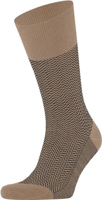 Falke Airport Herringstripe Sok Beige maat 39-42 Heren, Verzenden, Nieuw, FALKE