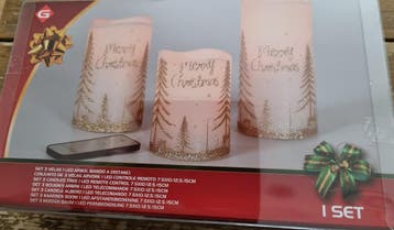 LED kaarsen/stompkaarsen met bewegende vlam en afstandsbe..., Diversen, Kerst, Verzenden, Nieuw