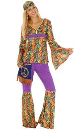 2dekans | Dressforfun Vrouwenkostuum Hippie L -, Ophalen of Verzenden, Zo goed als nieuw