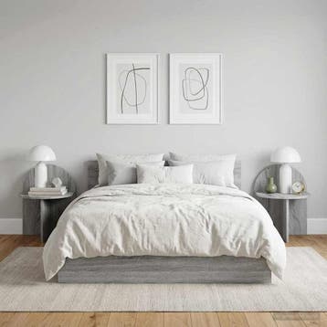 vidaXL Nachtkastje 2 st Grijs sonoma 40 x 35,5 x 45,5 cm, Huis en Inrichting, Minder dan 45 cm, Verzenden, Nieuw, Minder dan 55 cm