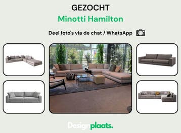 GEZOCHT: Minotti Hamilton — Direct Inkoop, Ophalen of Verzenden, Nieuw, Minotti Hamilton Andersen Freeman Alexander Roger