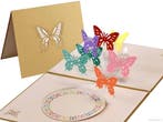 Vliegende vlinders in regenboog kleuren pop-up kaart, Verzenden, Nieuw