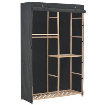 vidaXL Kledingkast 3-laags 110x40x170 cm stof grijs, Verzenden, Nieuw