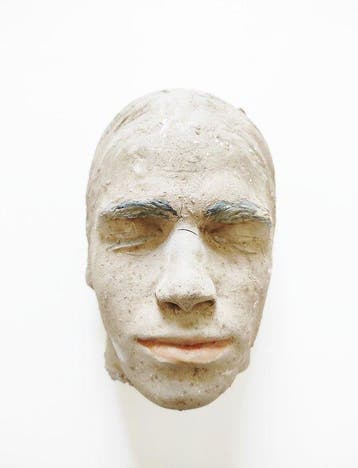 sculptuur, Masque mortuaire - 19 cm - Klei