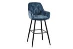 Design barkruk MILANO petrol fluwelen barstoel met, Huis en Inrichting, Barkrukken, Ophalen of Verzenden, Nieuw