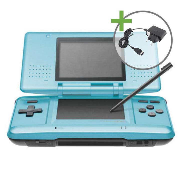 Nintendo DS Original - Turquoise Blue, Spelcomputers en Games, Spelcomputers | Nintendo DS, Zo goed als nieuw, Ophalen of Verzenden