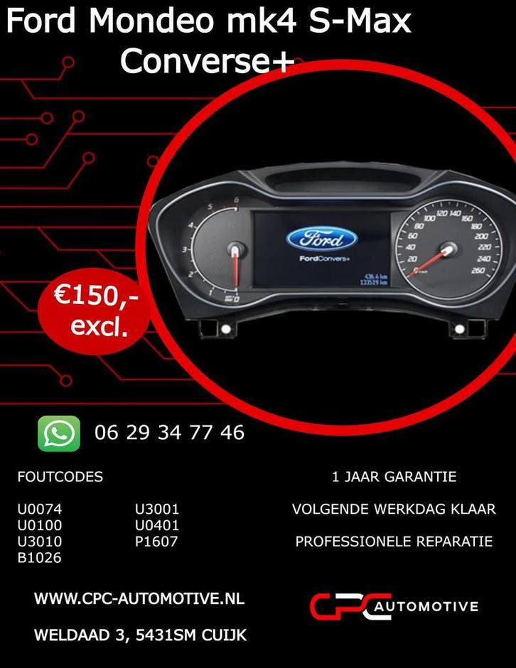 Ford Mondeo MK4 converse + Instrumentenpaneel reparatie, Auto-onderdelen, Elektronica en Kabels, Gereviseerd, Ford, Ophalen of Verzenden