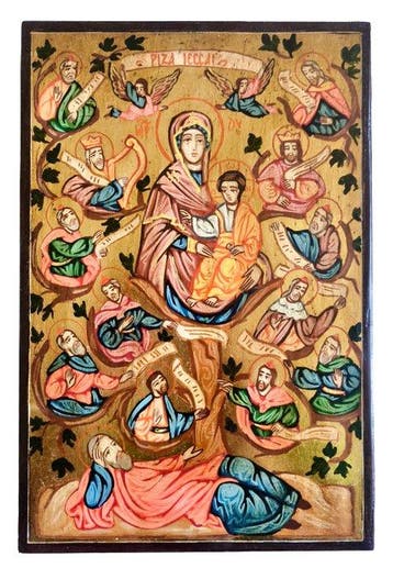 Icoon - De Maagd Maria – Jesseboom - Hout - Handgeschilderd