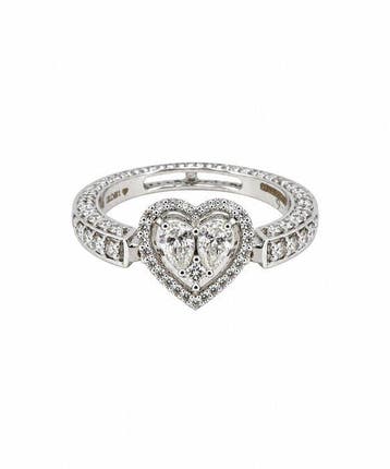 Statement ring - 18 karaat Witgoud - 1.26ct. tw. Diamant