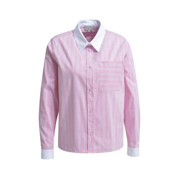 Milano Italy • roze gestreepte blouse • 36, Verzenden, Roze, Maat 36 (S), Milano Italy