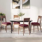 vidaXL Zitkussens 4 pcs Wijnrood 40 x 40 x 12 cm Stof, Huis en Inrichting, Woonaccessoires | Kussens, Verzenden, Nieuw