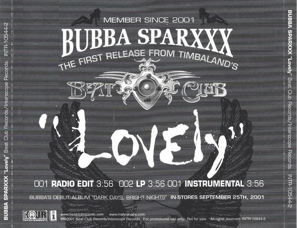 cd promo - Bubba Sparxxx - Lovely, Cd's en Dvd's, Cd's | Overige Cd's, Zo goed als nieuw, Verzenden