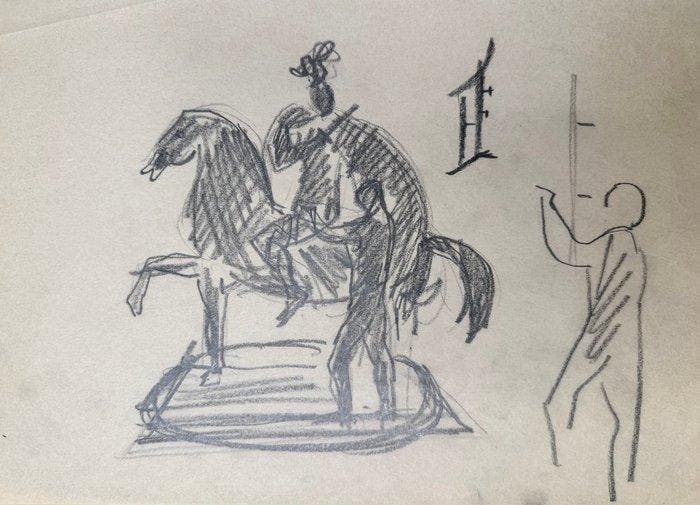 Lucio Fontana (1899-1968) - Studi per monumento: San, Antiek en Kunst, Kunst | Designobjecten