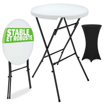 Statafel Wit Ø72cm + Statafelhoes Zwart Ø70cm (Statafels), Verzenden, Nieuw
