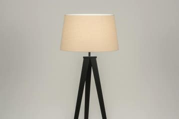 Rietveld Vloerlampen - Zwart, Beige - Stof, Metaal, Verzenden, Nieuw