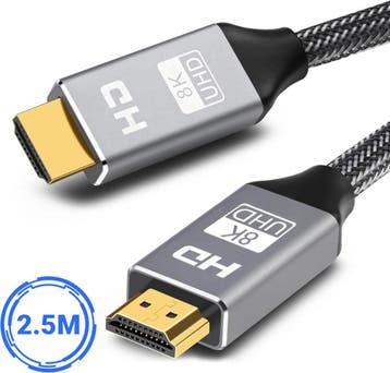 SBVR HDMI Kabel 2.1 - 8K Ultra HD - 4K 120 Hz - Nylon HDMI, Audio, Tv en Foto, Ophalen of Verzenden, Zo goed als nieuw