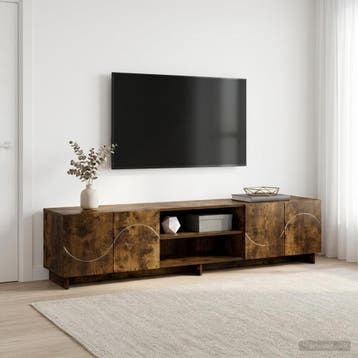 vidaXL TV-standaard 179.5 x 34.5 x 40 cm Gerookt eiken, Verzenden, 150 tot 200 cm, Nieuw, Minder dan 100 cm