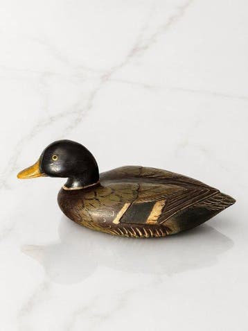 Lokeend - Antique Hand-Carved Wooden Duck 36 cm – Folk Art –, Antiek en Kunst