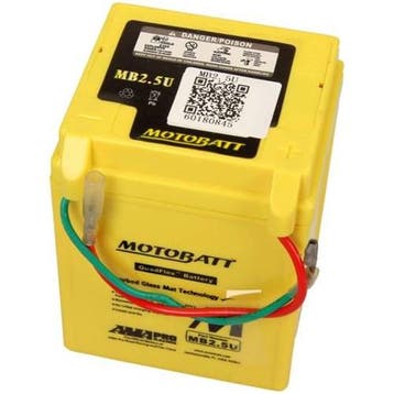 Motobatt Agm Accu Mb2.5U 12V 2.5Ah 80X70X105/105, Verzenden, Nieuw