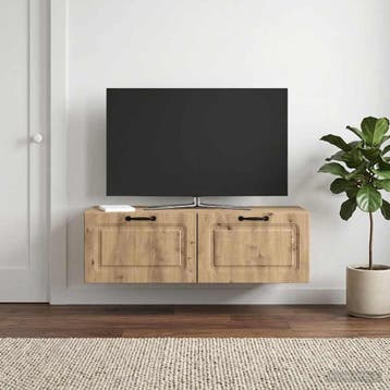 vidaXL Wandbeugel TV-kast 98 x 41 x 30 cm Artisanaal eiken, Minder dan 50 cm, Verzenden, Nieuw, Minder dan 100 cm