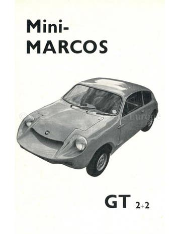 1969 MINI MARCOS GT 2+2 ACCESSOIRES BROCHURE ENGELS, Nieuw, Author