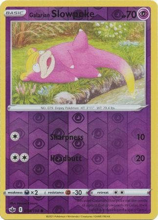 Galarian Slowpoke 054/198 reverse holo Chilling Reign, Ophalen of Verzenden, Nieuw, Losse kaart, Foil