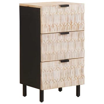 vidaXL Dressoir Witte Was Afwerking 40 x 33 x 75 cm Massief, Huis en Inrichting, Verzenden, Nieuw