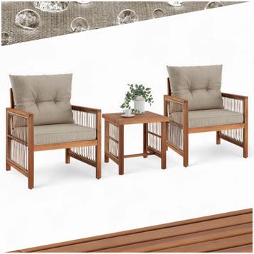 Loungeset Eivissa in rope-design met XXL-bekleding - natuur, Verzenden, Nieuw