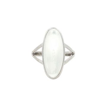 Ring met maansteen 12 karaat, Verzenden, Zo goed als nieuw